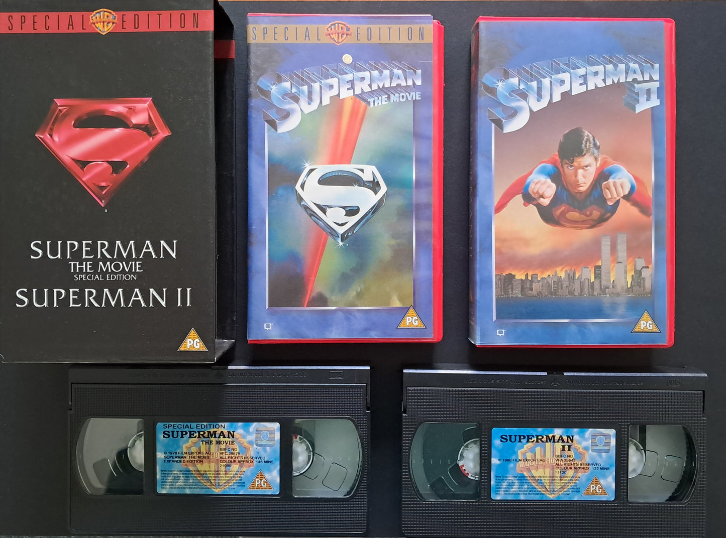 Superman 1 + 2 VHS Box (Richard Donner 1978, 1980)