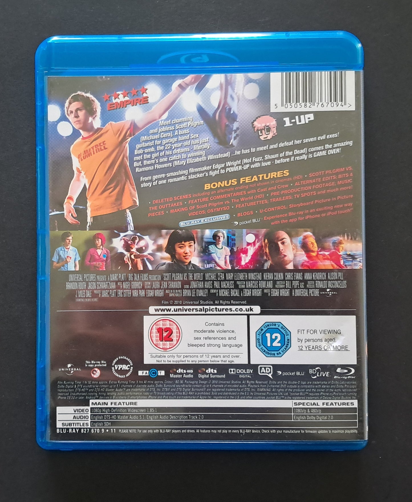 Scott Pilgrim Versus the World Blu Ray (Edgar Wright, 2010)