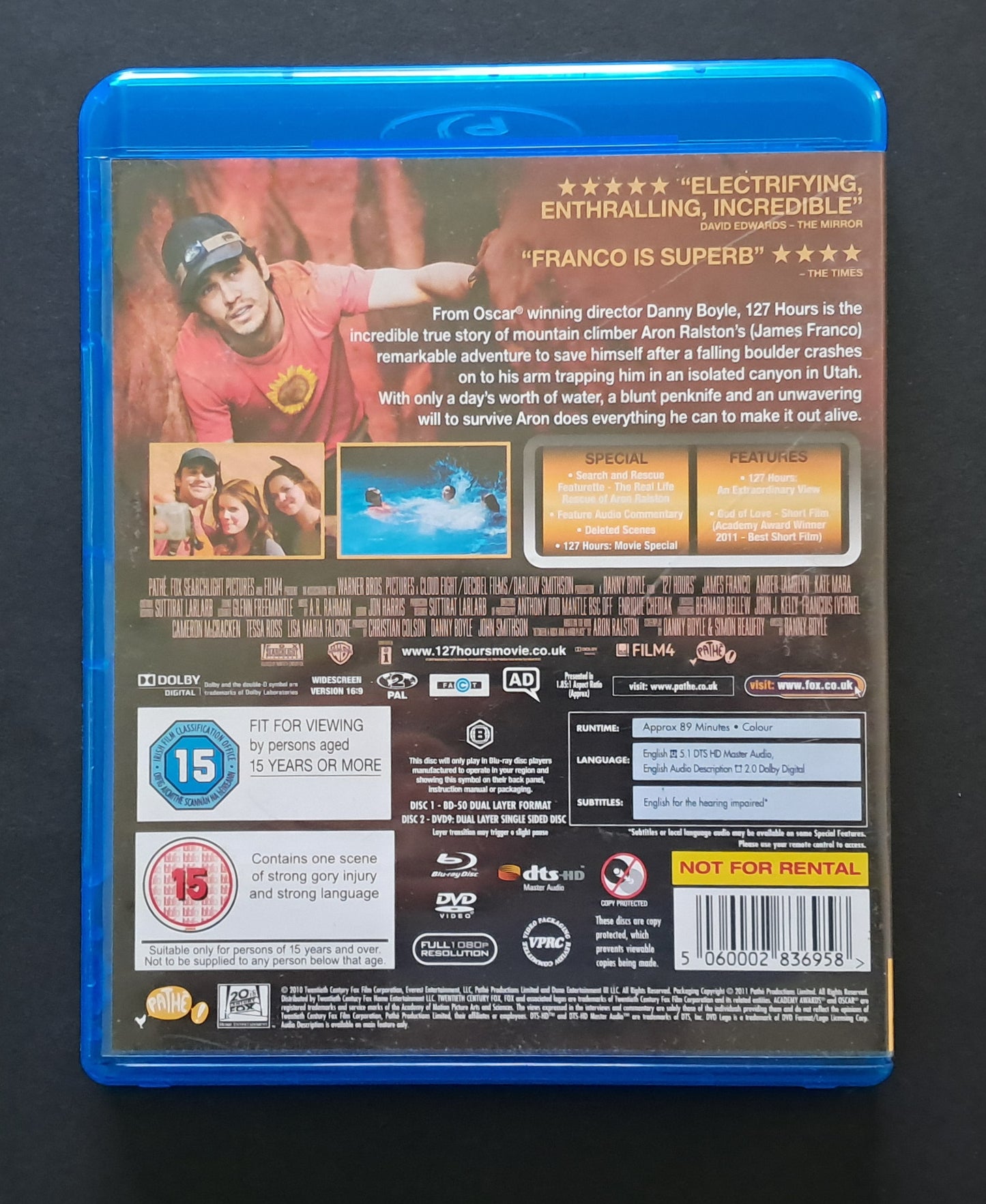 217 Hours Two Disc Blu Ray (Danny Boyle, 2010)