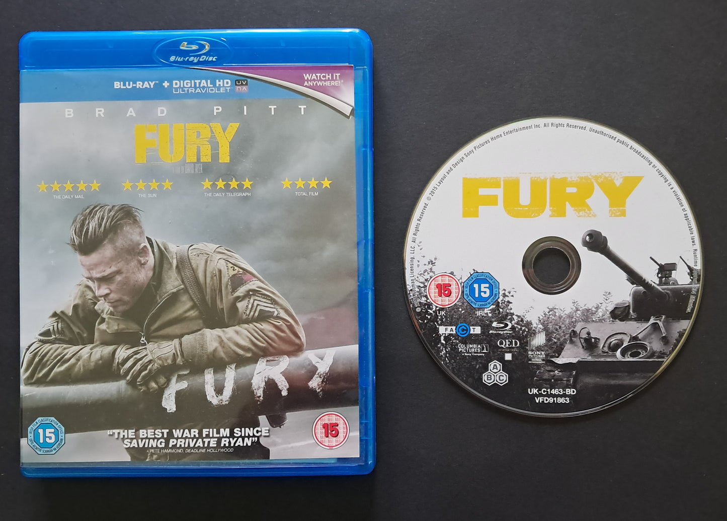 Fury Blu Ray (David Ayer, 2014)