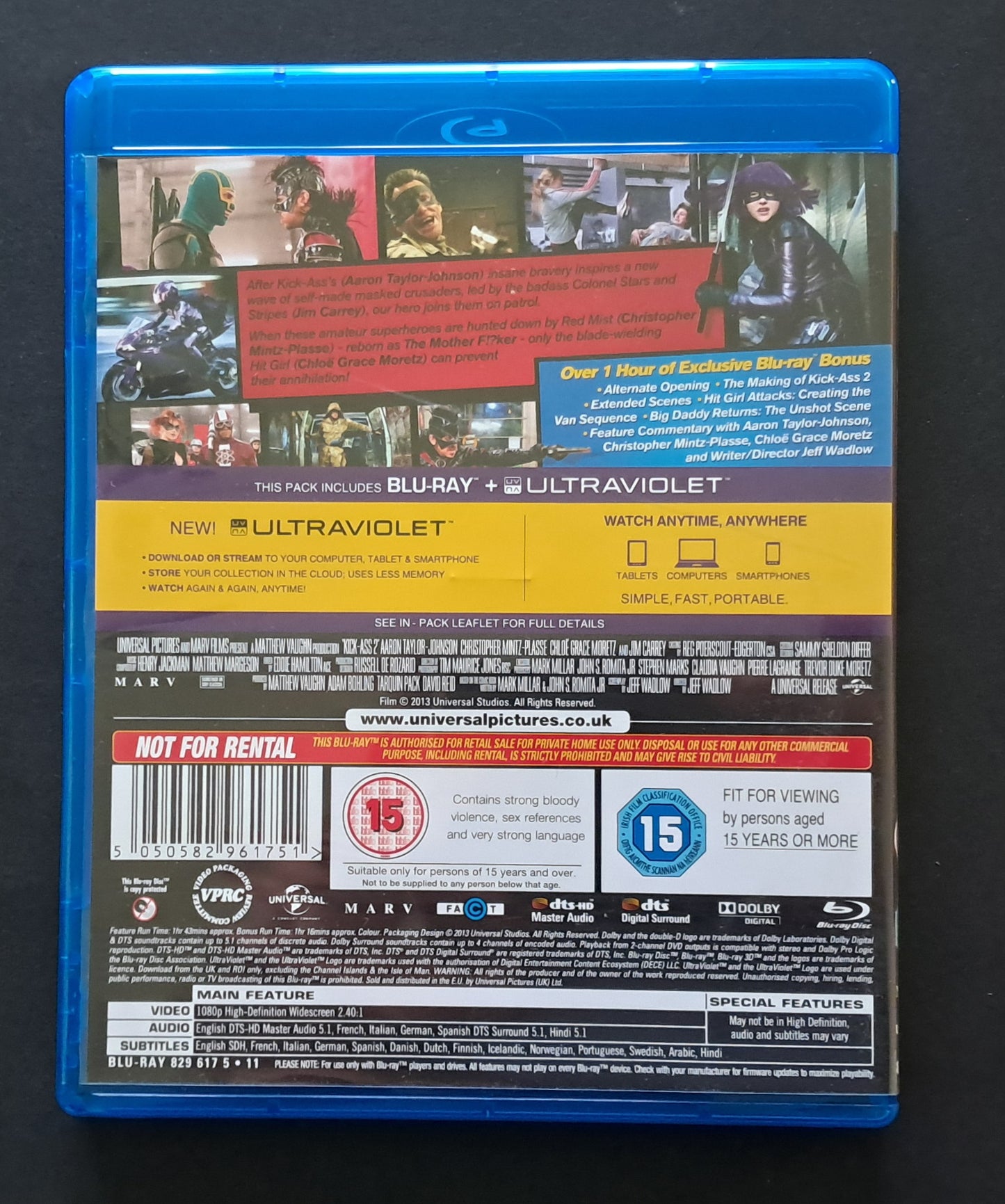 Kick Ass 2 Blu Ray (Jeff Wadlow, 2013)