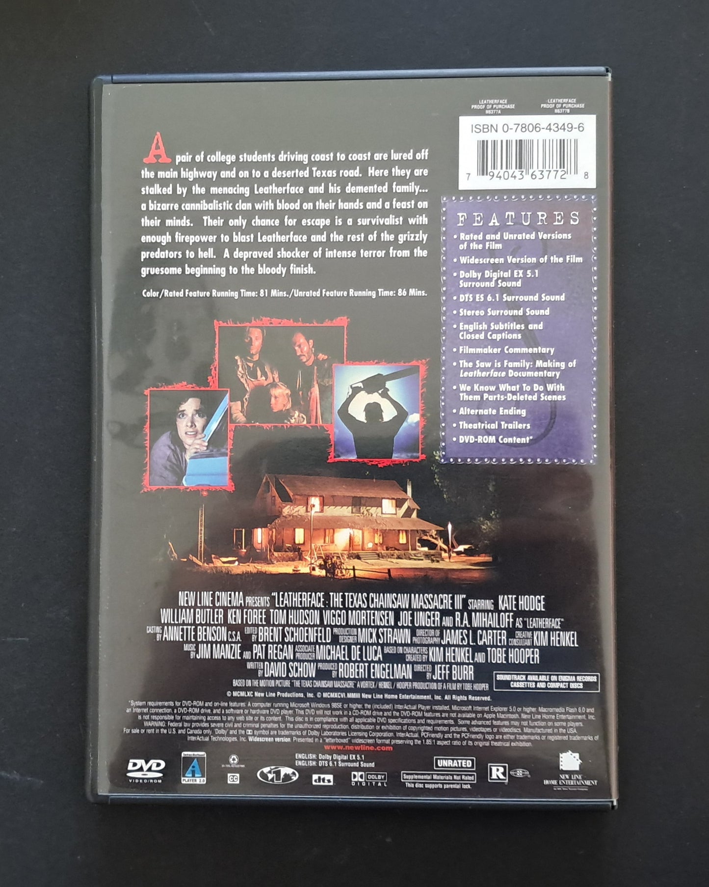 Leatherface: The Texas Chainsaw Massacre 3 DVD (Jeff Burr, 1990)