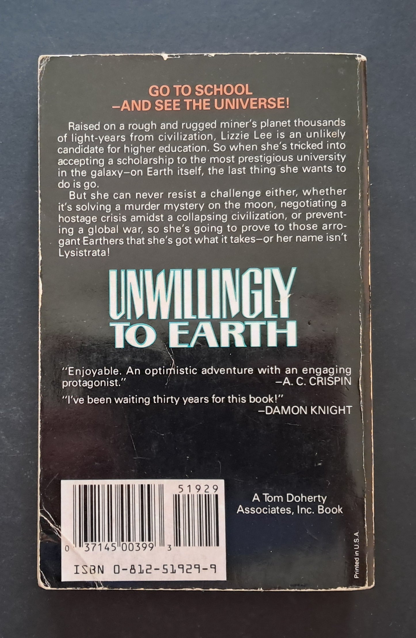 Unwillingly to Earth paperback  (Pauline Ashwell, TOR Publications, 1992)