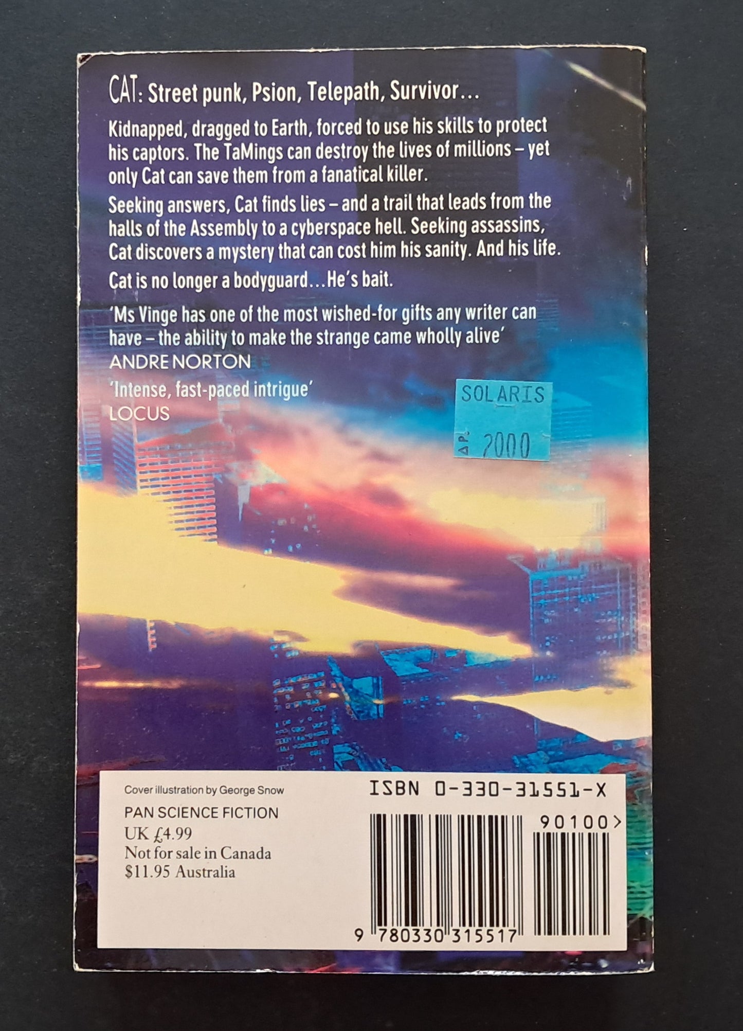Catspaw Paperback (Joan Vinge, PAN Publications, 1993)