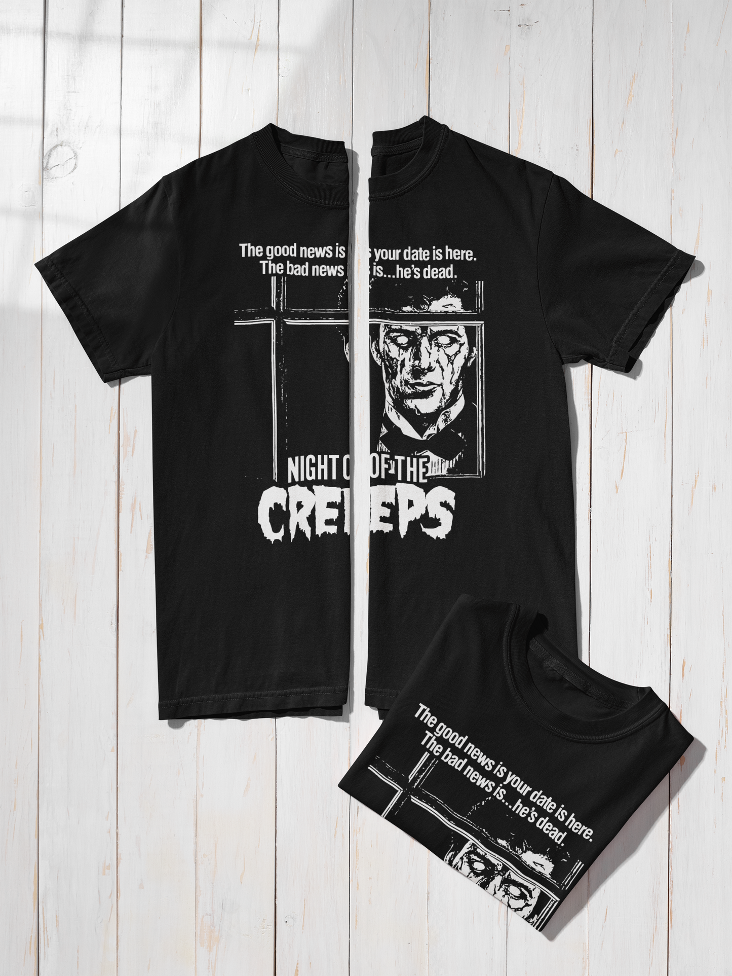 Night of thE Creeps VHS Cover inspired T Shirt Μαύρο
