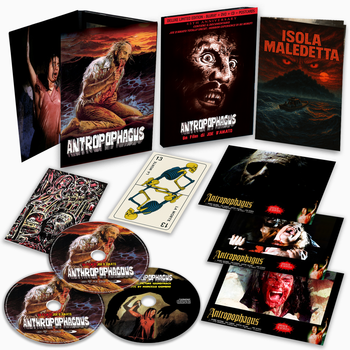 ANTROPOPHAGUS (45th anniversary) (Bluray – DVD – CD – Comic Book – Cards)